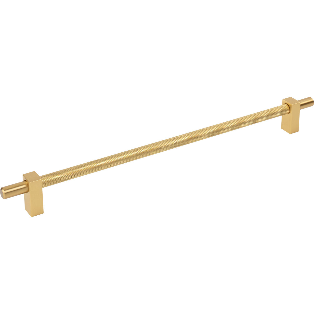 Jeffrey Alexander 598-305BG: 305mm cc Larkin Knurled Center Bar Cabinet Pull - Brushed Gold