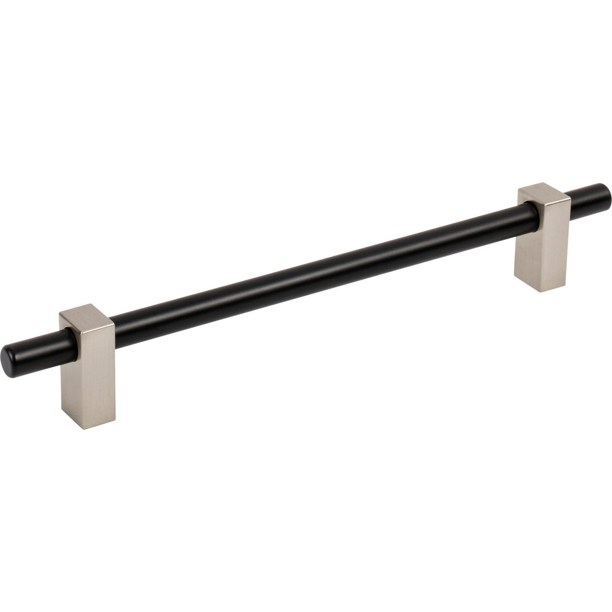Jeffrey Alexander 478-192MBSN: 192mm cc Larkin Bar Cabinet Pull - Satin Nickel/Matte Black