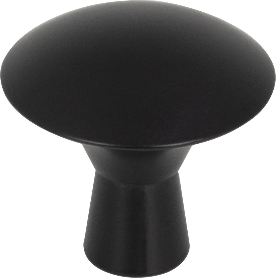 Elements 988MB: 1-1/16" Zachary Mushroom Cabinet Knob - Matte Black