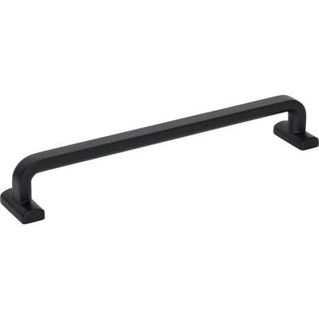 Top Knobs TK3165BLK: 7-9/16" cc Harrison D-Handle Cabinet Pull - Flat Black