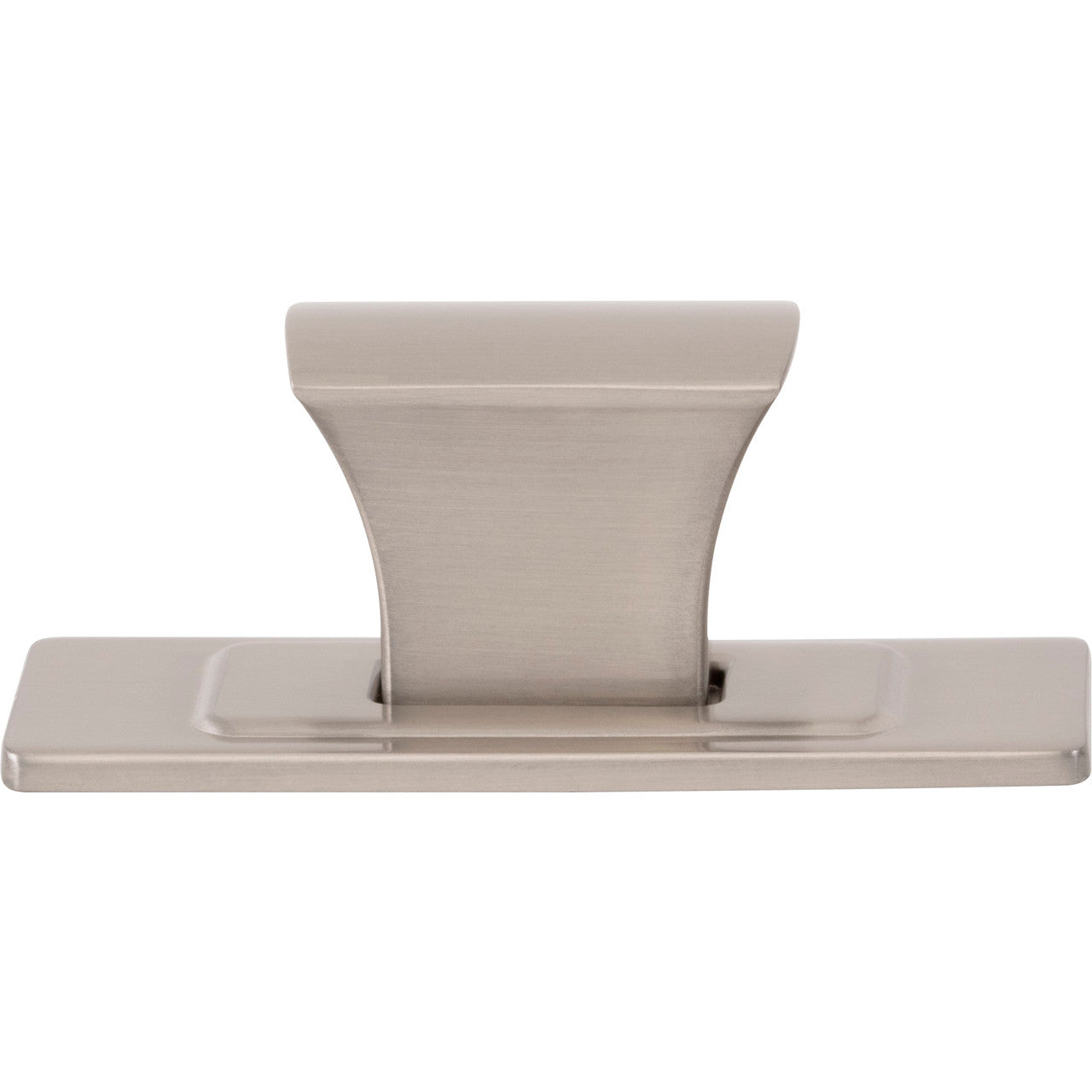 Atlas A6001-BRN: 1-1/4"  Zander Rectangle Cabinet Knob w/Backplate - Brushed Nickel