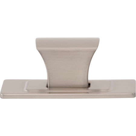 Atlas A6001-BRN: 1-1/4"  Zander Rectangle Cabinet Knob w/Backplate - Brushed Nickel