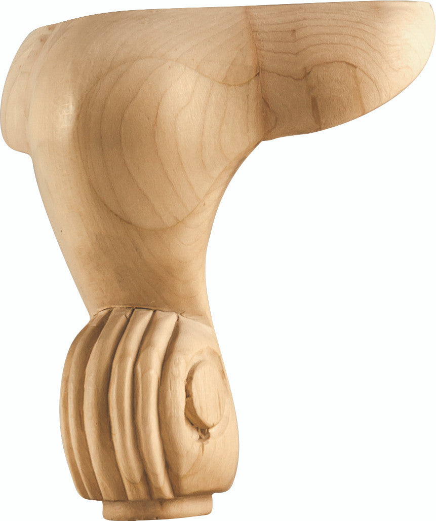 Hardware Resources WLF60MP: 5" x 5" x 6" French Cabriole Leg - Maple
