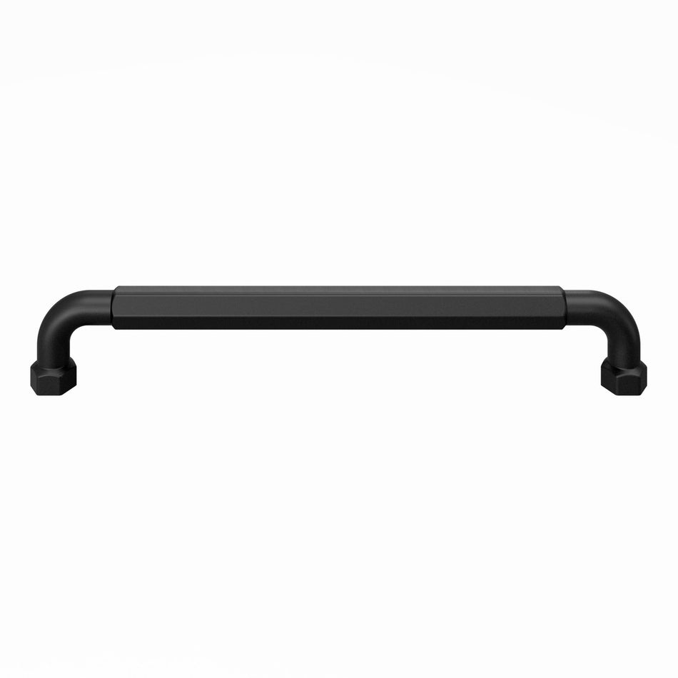 Top Knobs TK3204BLK: 7-9/16" cc Dustin Cabinet Pull - Flat Black