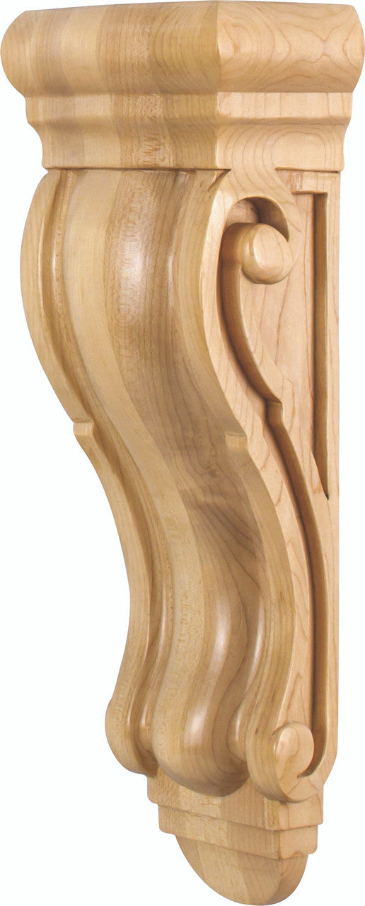 Hardware Resources CORQ-5MP: 5" x 3-5/16" x 14" Scrolled Corbel - Maple