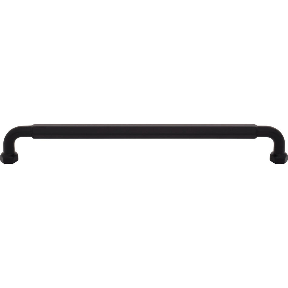 Top Knobs TK3205BLK: 8-13/16" cc Dustin Cabinet Pull - Flat Black
