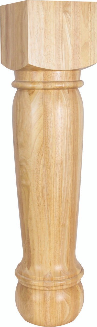 Hardware Resources P26-3RW: 8" x 8" x 35-1/2" Traditional Post - Rubberwood