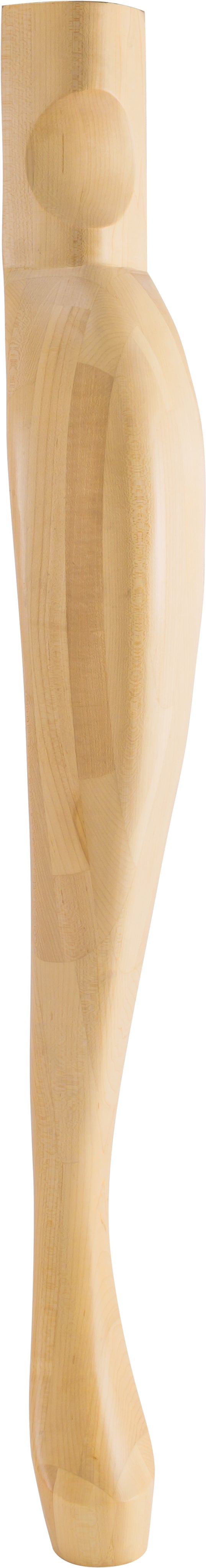 Hardware Resources LEGA-2RW: 2-1/2" x 2-1/2" x 35-1/2" Queen Anne Leg - Rubberwood