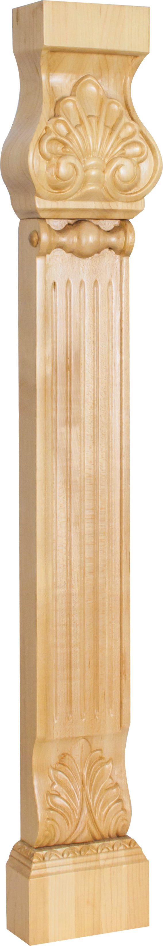 Hardware Resources LEGC-1MP: 31" Acanthus & Shell Pilaster - Maple