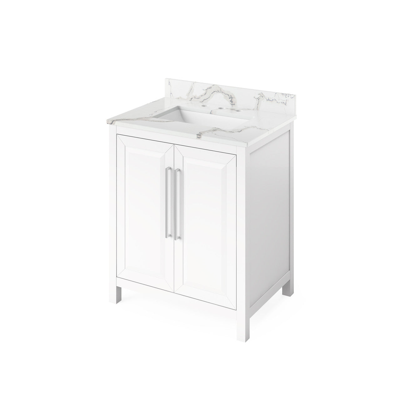 Jeffrey Alexander 30" Cade Single Bowl Vanity - White Cabinet with Calacatta Vienna Quartz Top