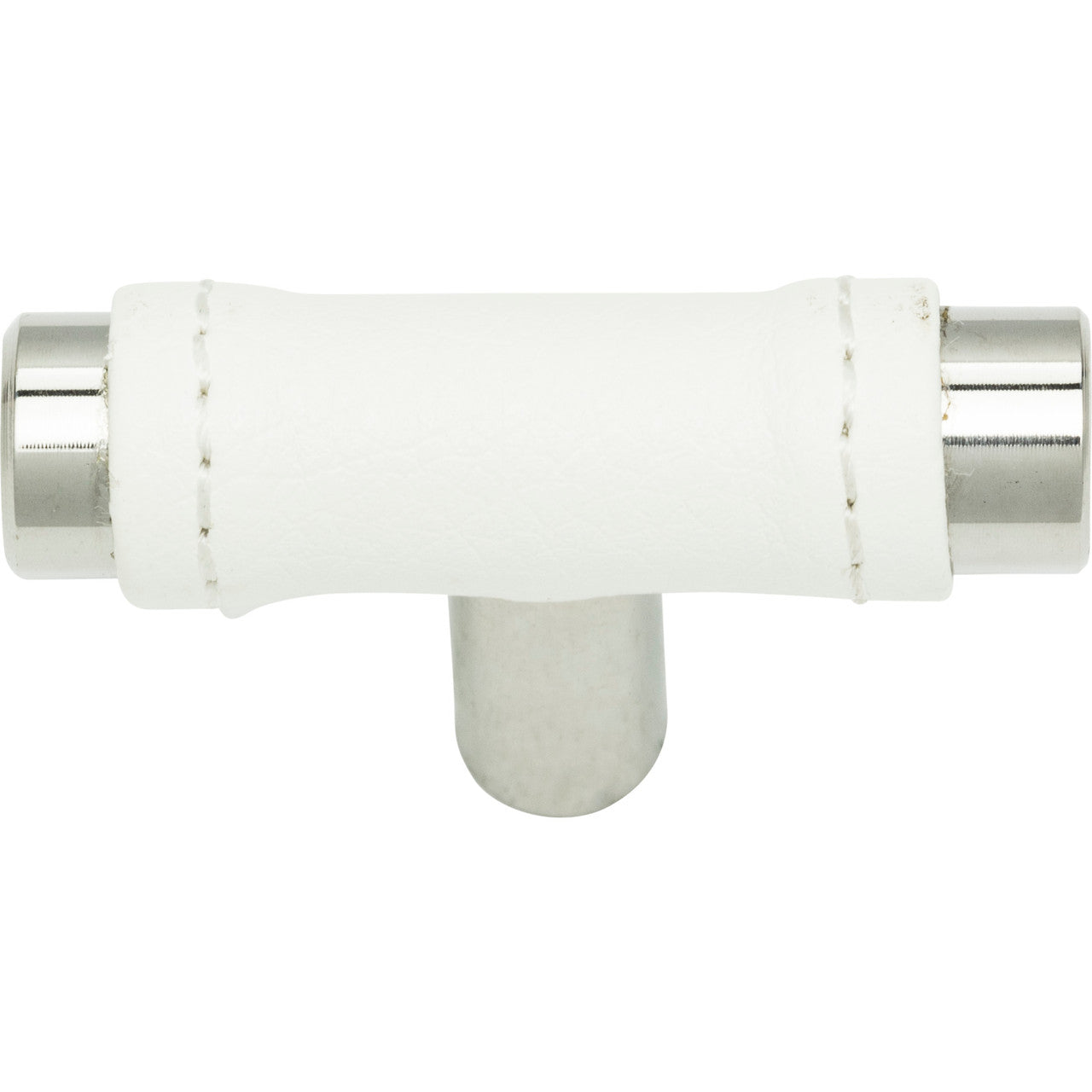 Atlas 288-WT-CH: 1-7/8" Zanzibar T-Bar Cabinet Knob - White/Polished Chrome