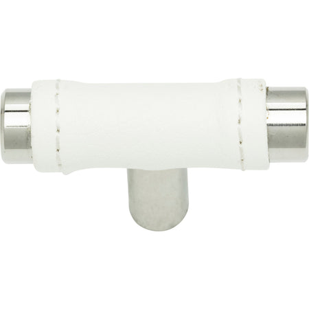 Atlas 288-WT-CH: 1-7/8" Zanzibar T-Bar Cabinet Knob - White/Polished Chrome