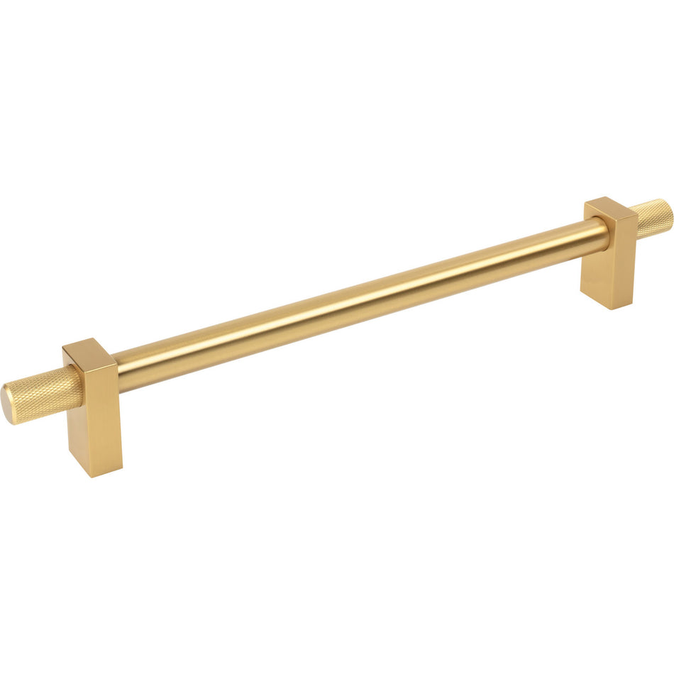 Jeffrey Alexander 698-12BG: 12" cc Larkin Knurled Ends Appliance Pull - Brushed Gold