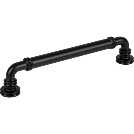 Top Knobs TK3143BLK: 6-5/16" cc Cranford D-Handle Cabinet Pull - Flat Black