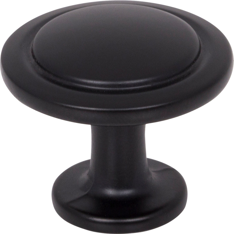 Elements 3960-MB: 1-1/4" Gatsby Round Cabinet Knob - Matte Black