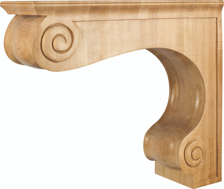 Hardware Resources COR9-4MP: 6" x 16" x 18" Range Hood Corbel - Maple
