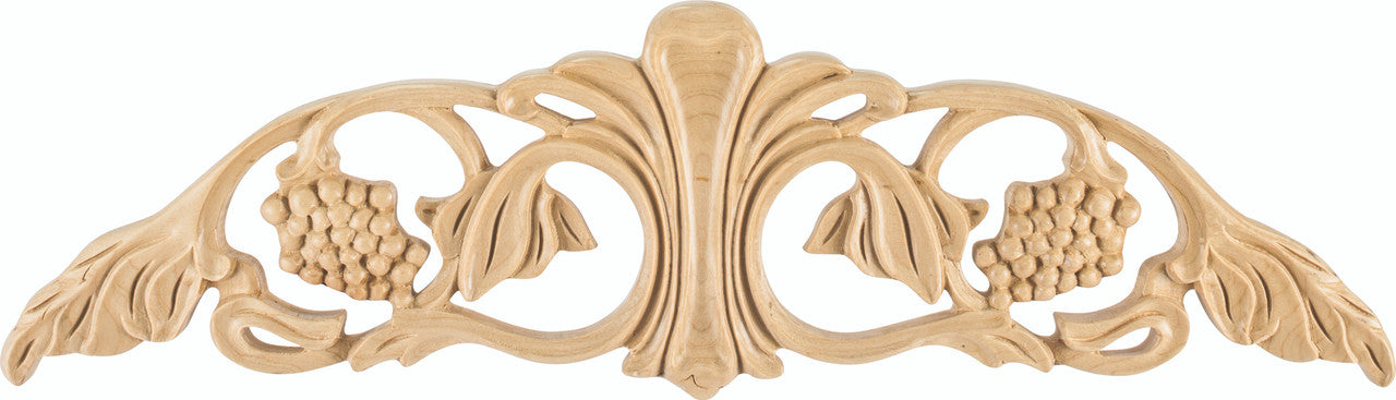 Hardware Resources ONL-07-20RW: 20" x 3/4" x 5-5/8" Grape Onlay - Rubberwood