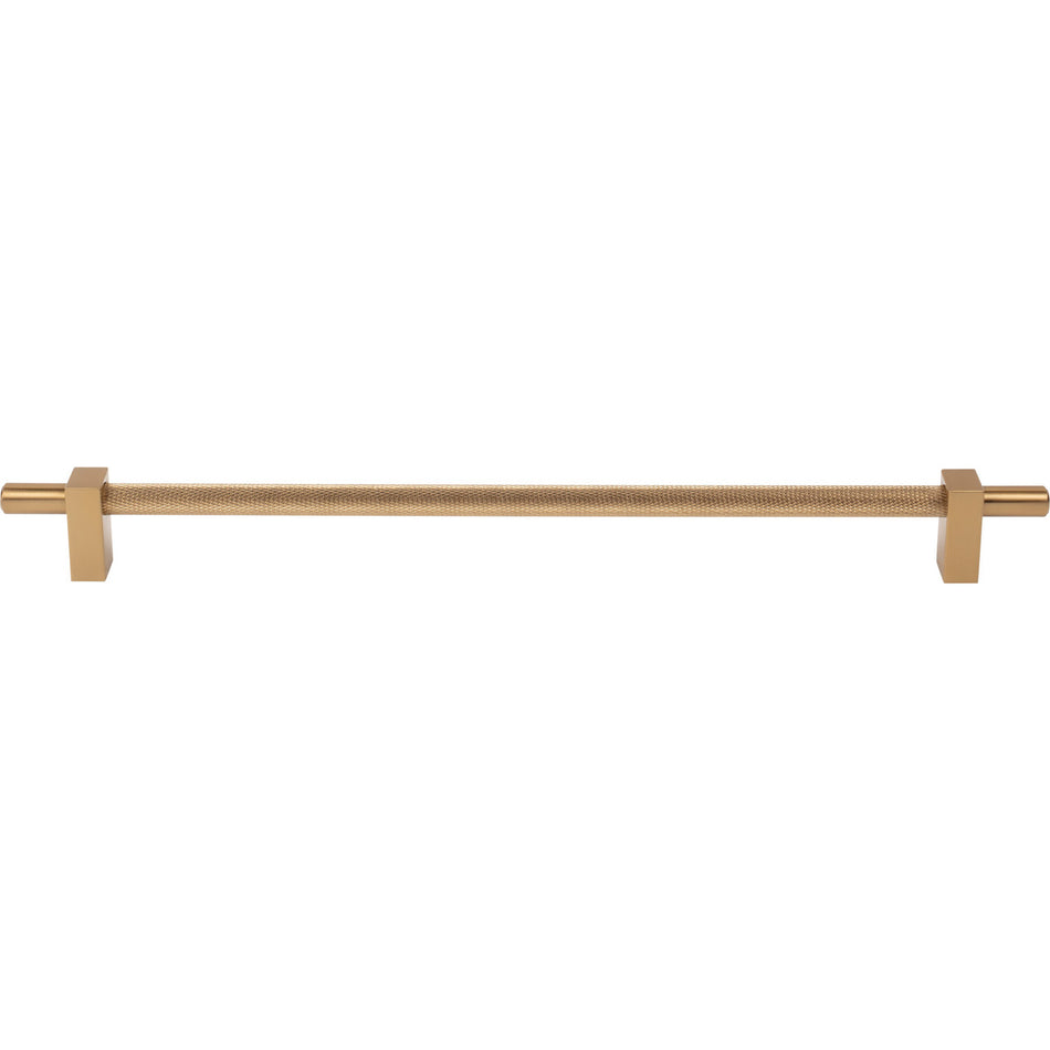 Jeffrey Alexander 598-305SBZ: 305mm cc Larkin Knurled Center Bar Cabinet Pull - Satin Bronze