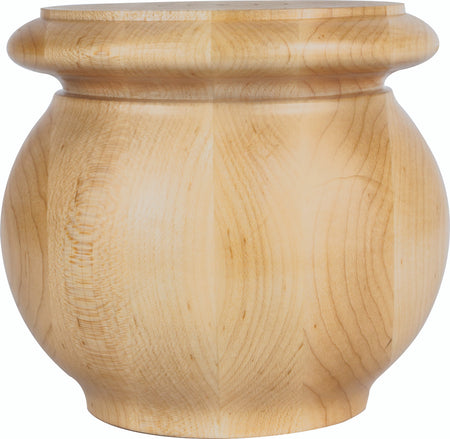 Hardware Resources BF16-1-HMP: Pot Belly Bun Foot - Hard Maple