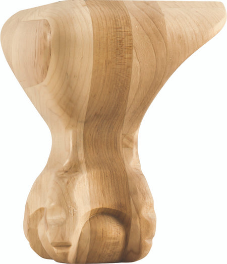 Hardware Resources WL60ALD: 4-1/2" x 4-1/2" x 6" Smooth Ball & Claw Leg - Alder