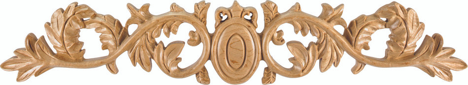 Hardware Resources ONL-09-20ALD: 20" x 3/4" x 3-5/8" Acanthus & Egg Onlay - Alder