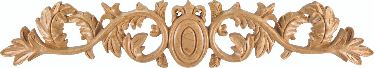 Hardware Resources ONL-09-24RW: 24" x 3/4" x 4-3/8" Acanthus & Egg Onlay - Rubberwood