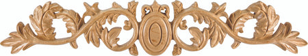 Hardware Resources ONL-09-20RW: 20" x 3/4" x 3-5/8" Acanthus & Egg Onlay - Rubberwood