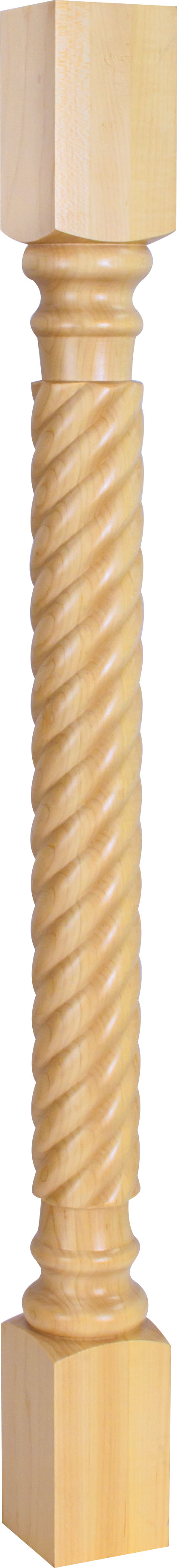 Hardware Resources P3-3RW: 3" x 3" x 35-1/2" Rope Post - Rubberwood