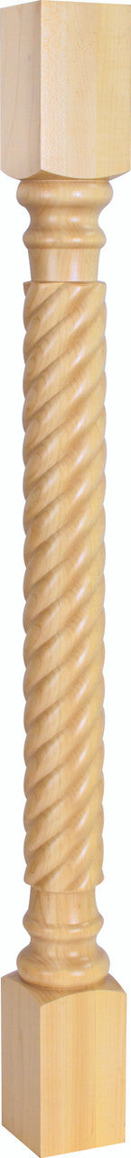 Hardware Resources P3-3RW: 3" x 3" x 35-1/2" Rope Post - Rubberwood