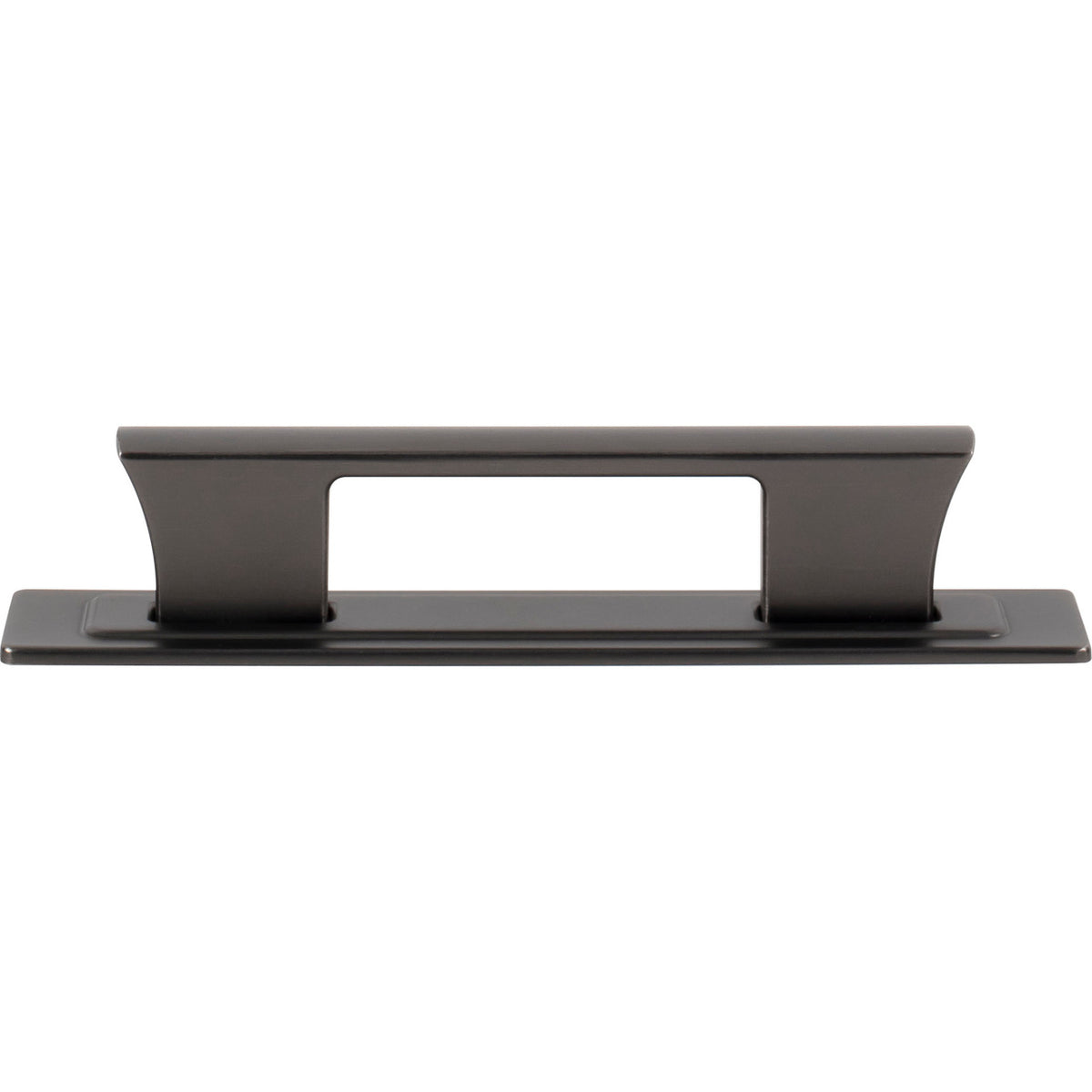Atlas A6002-SL: 3-3/4" cc Zander Bar Cabinet Pull w/Backplate - Slate