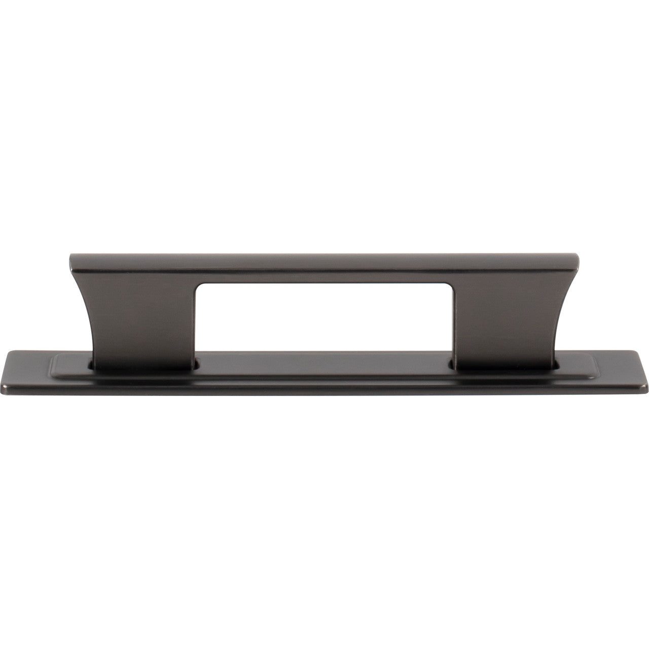 Atlas A6002-SL: 3-3/4" cc Zander Bar Cabinet Pull w/Backplate - Slate
