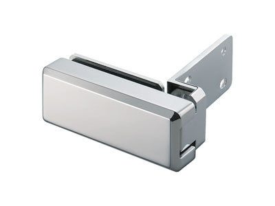 Sugatsune XL-GC07-C: 78mm Overlay Glass Door Hinge w/Catch - Polished Chrome