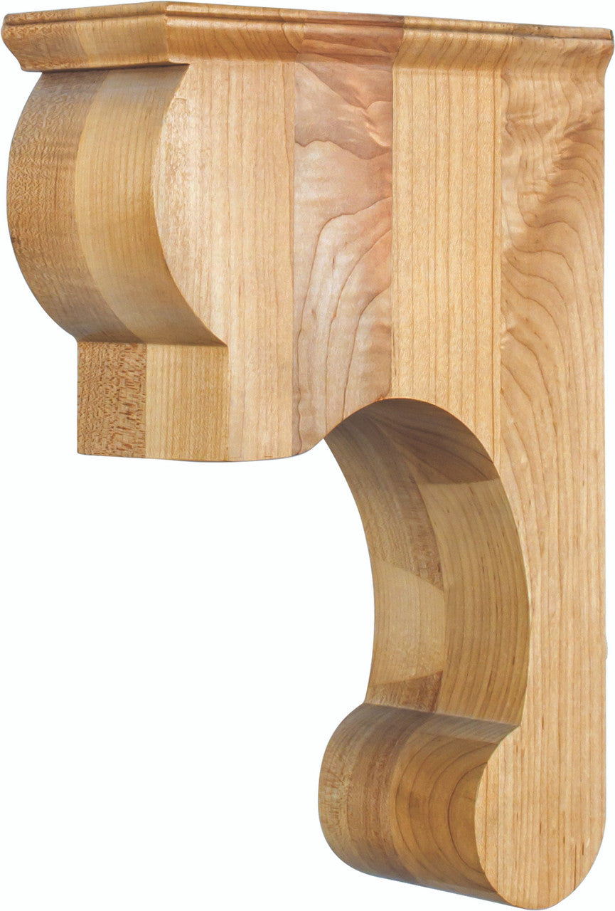 Hardware Resources CORT-SRW: 3-3/8" x 8" x 11-3/4" Smooth Corbel - Rubberwood