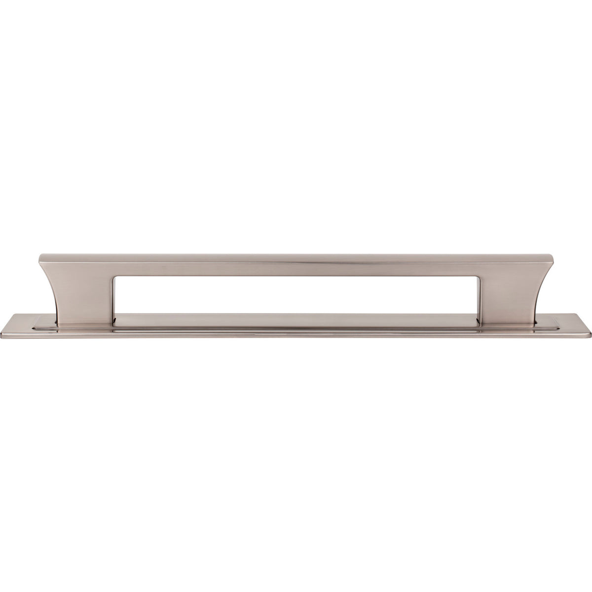 Atlas A6008-BRN: 12" cc Zander Bar Appliance Pull w/Backplate - Brushed Nickel