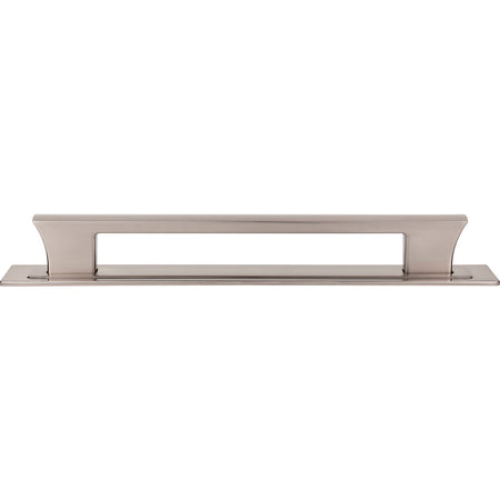 Atlas A6008-BRN: 12" cc Zander Bar Appliance Pull w/Backplate - Brushed Nickel
