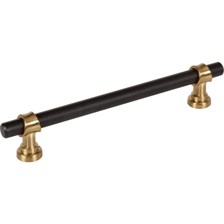 Top Knobs M2728: 6-5/16" cc Dakota Bit Cabinet Pull - Flat Black/Honey Bronze