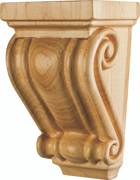 Hardware Resources CORC-5-RW: Scrolled Corbel - Rubberwood