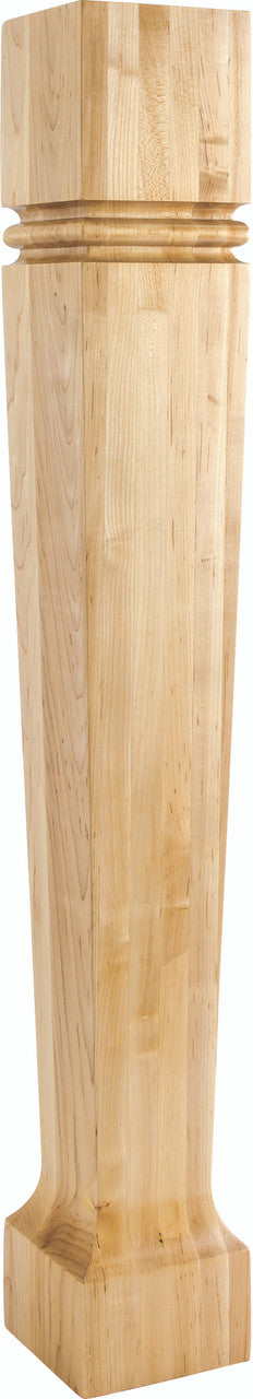Hardware Resources P80-5-RW: Bullnose Tapered Post - Rubberwood