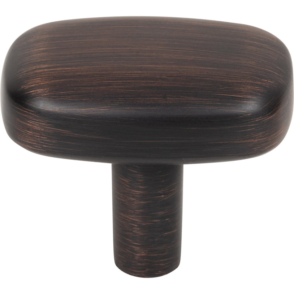 Jeffrey Alexander 329L-DBAC: 1-1/2" Loxley Rectangle Cabinet Knob - Brushed Oil Rubbed Bronze