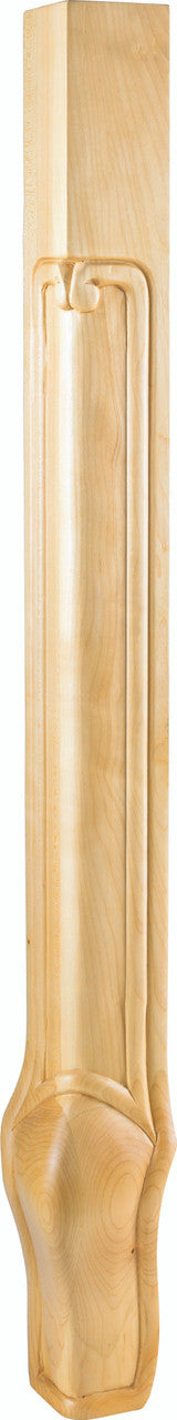 Hardware Resources CL-2RW: Queen Anne Corner Leg - Rubberwood