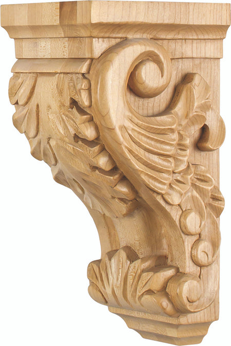 Hardware Resources CORBB-1OK: 4-1/2" x 5" x 10" Acanthus Corbel - Oak