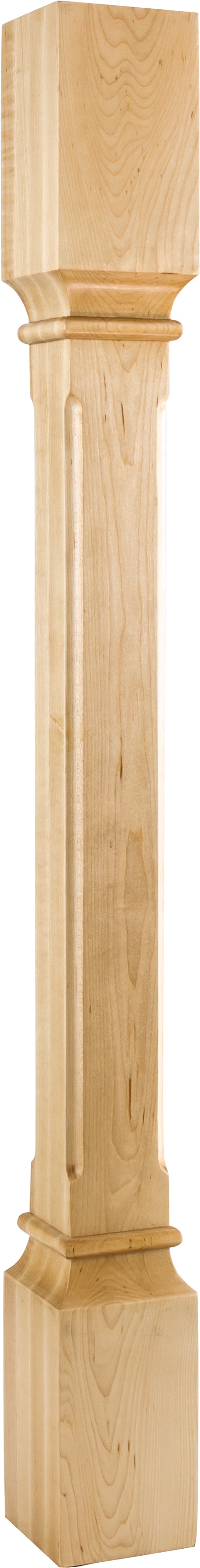 Hardware Resources P38-3.5-RW: Fluted Edge Post - Rubberwood