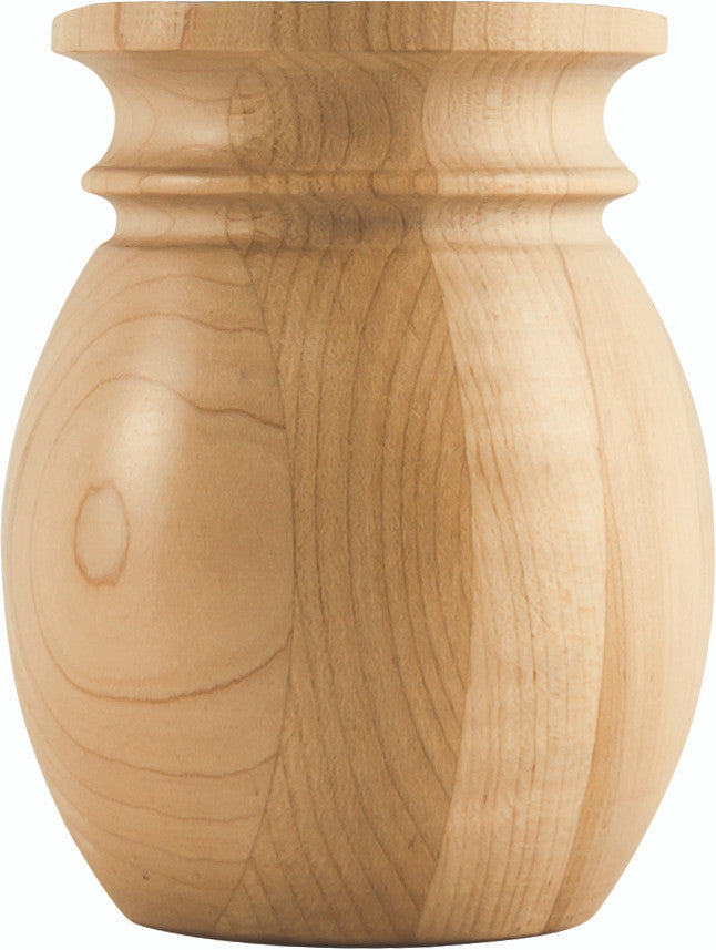 Hardware Resources BF14-1-HMP: Bullnose & Cove Bun Foot - Hard Maple