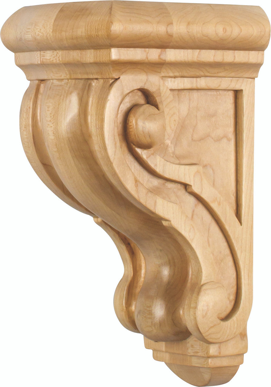 Hardware Resources CORQ-1MP: 4-1/2" x 5-3/4" x 9-3/4" Scrolled Corbel - Maple