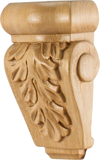 Hardware Resources CORP-1MP: 2-7/8" x 1-1/2" x 4-1/2" Acanthus Corbel - Maple