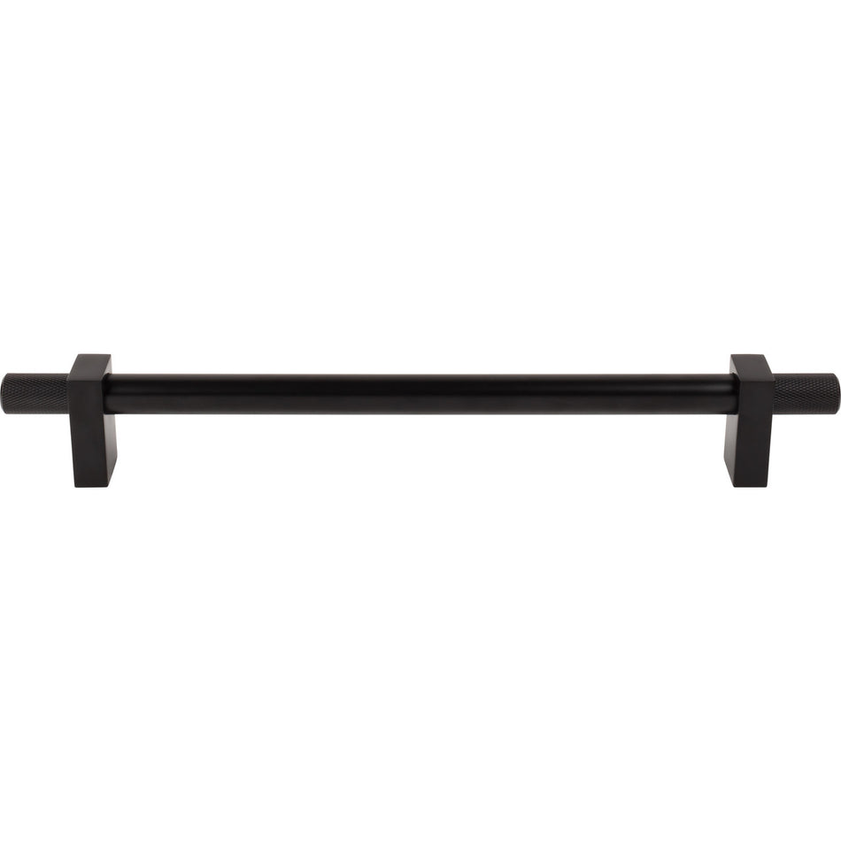 Jeffrey Alexander 698-18MB: 18" cc Larkin Knurled Ends Appliance Pull - Matte Black