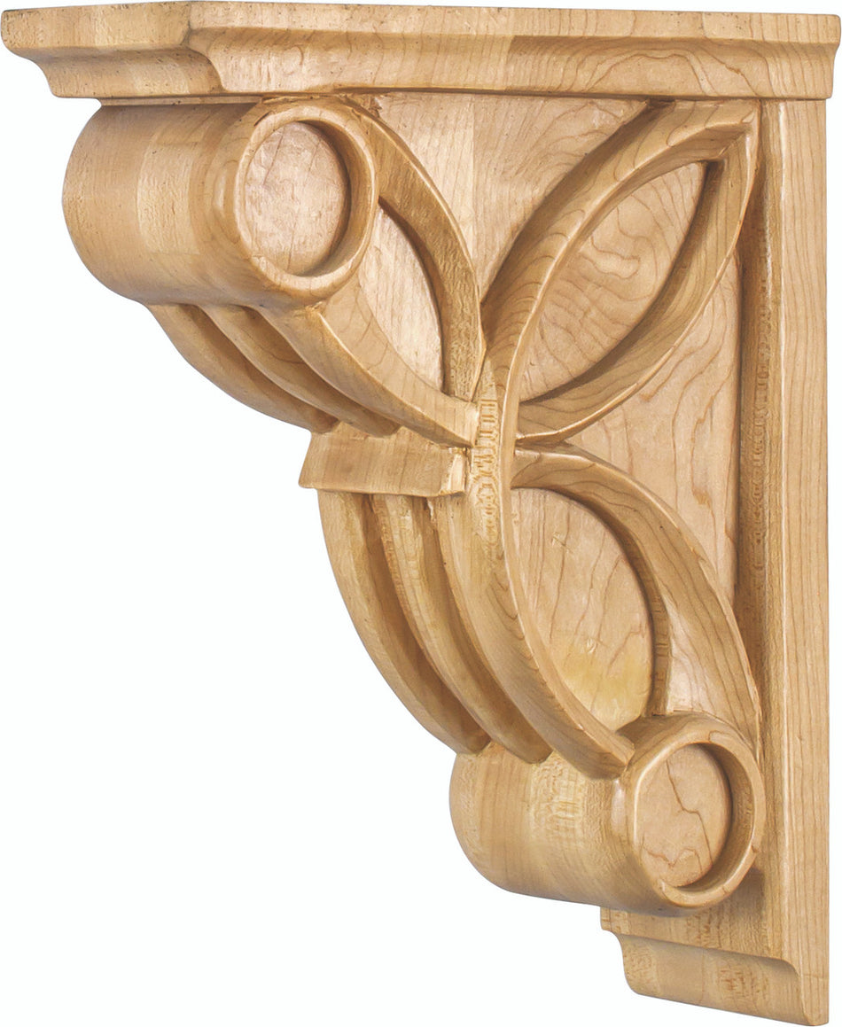 Hardware Resources COR6-2ALD: 3" x 8" x 10" Celtic Weave Art Deco Corbel - Alder