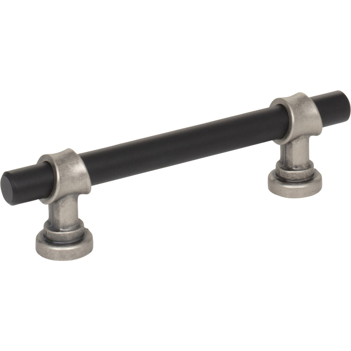 Top Knobs M2706: 3-3/4" cc Dakota Bit Cabinet Pull - Flat Black/Pewter Antique