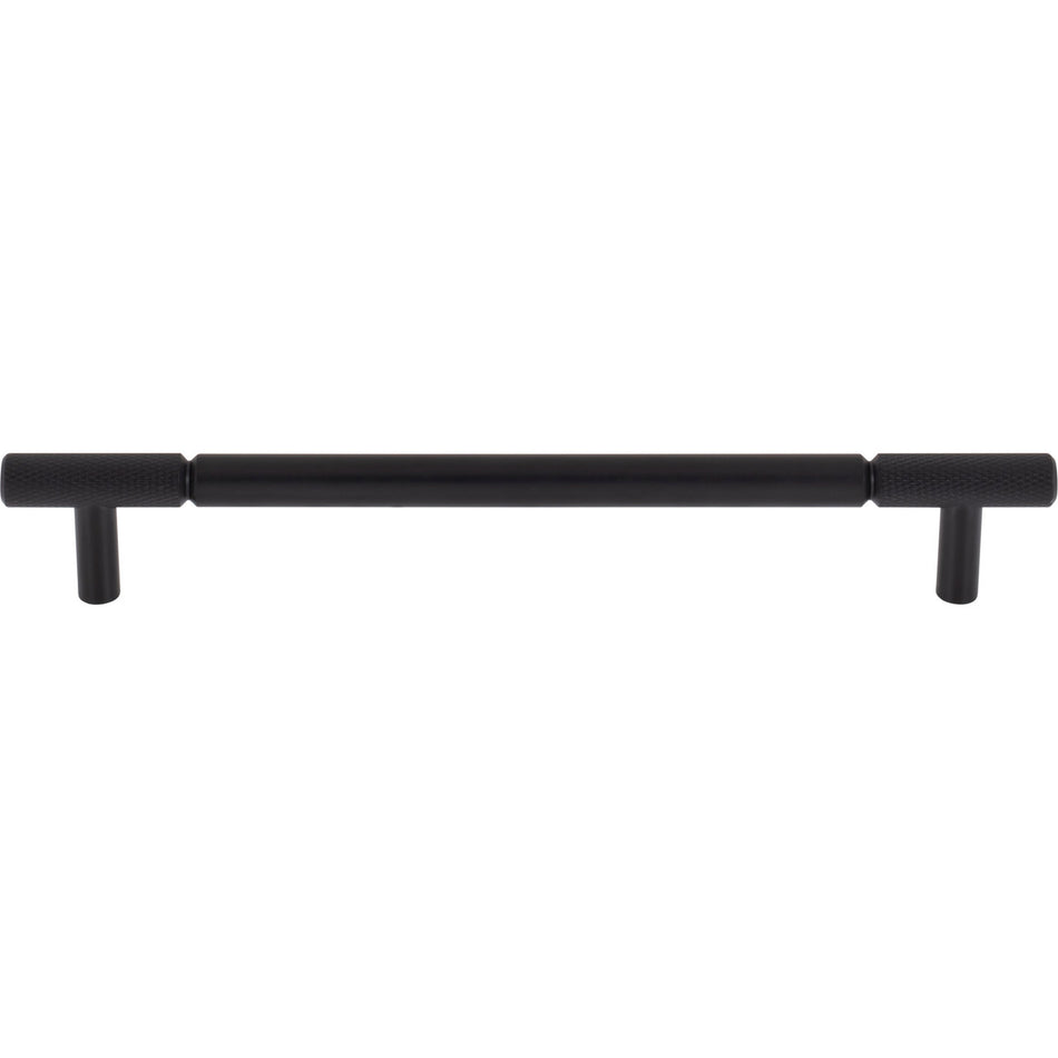 Top Knobs TK3243BLK: 7-9/16" cc Prestwick Bar Cabinet Pull - Flat Black