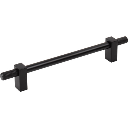 Jeffrey Alexander 698-160MB: 160mm cc Larkin Knurled Ends Bar Cabinet Pull - Matte Black